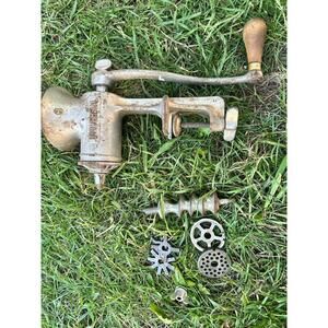 Universal No. 3 Food & Meat Grinder Made in USA With 3 Blades Wood Handle